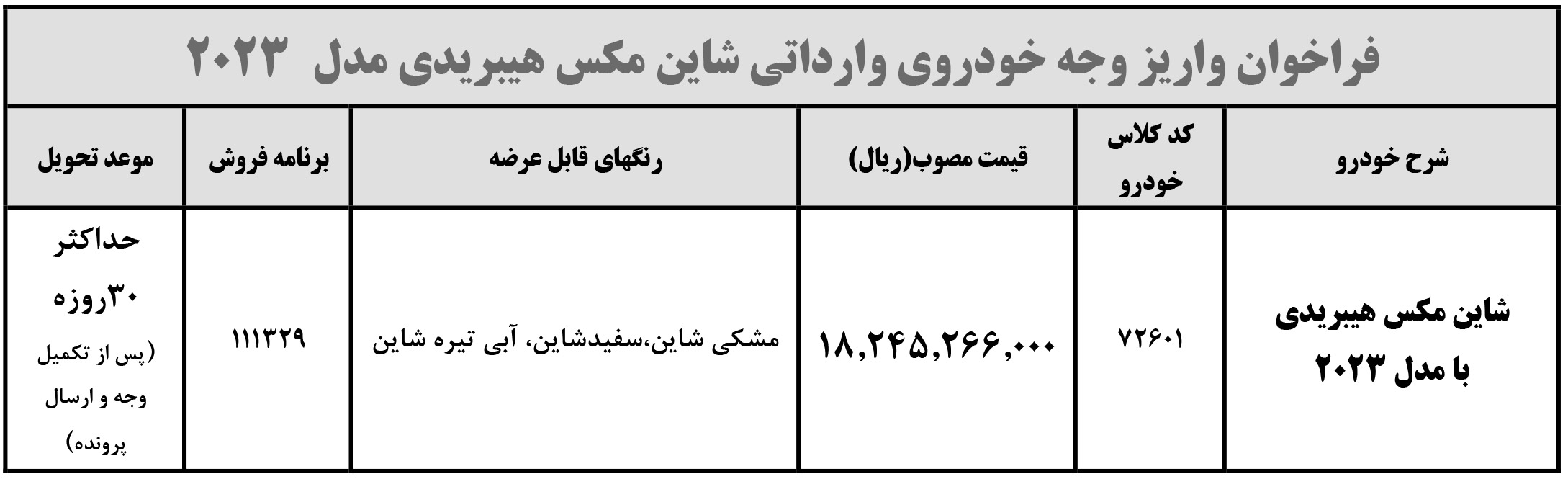 شرایط فروش دانگ فنگ (1404)
