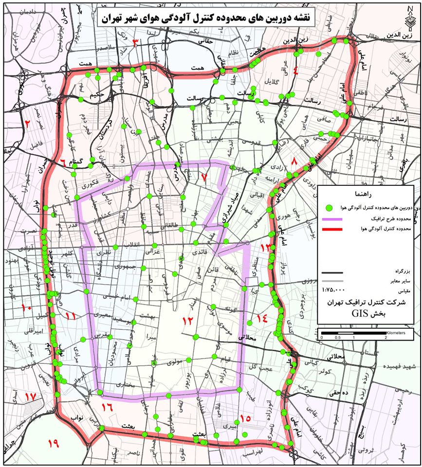 محدوده طرح ترافیک جدید (1403)