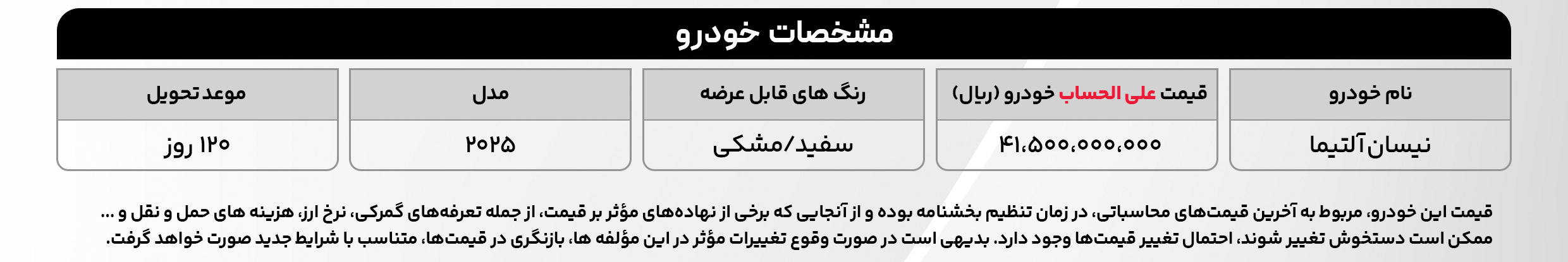 شرایط فروش نیسان وارداتی (1405)